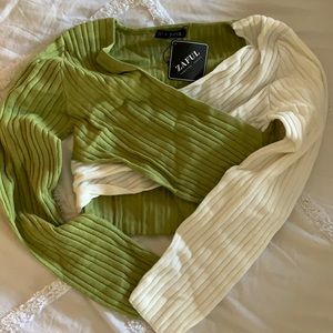 ZAFUL two tone crop sweater